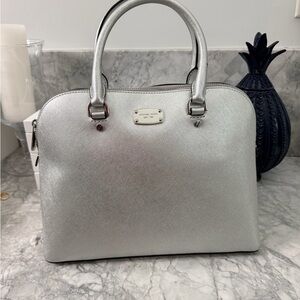 Michael Kors Metallic Silver Satchel